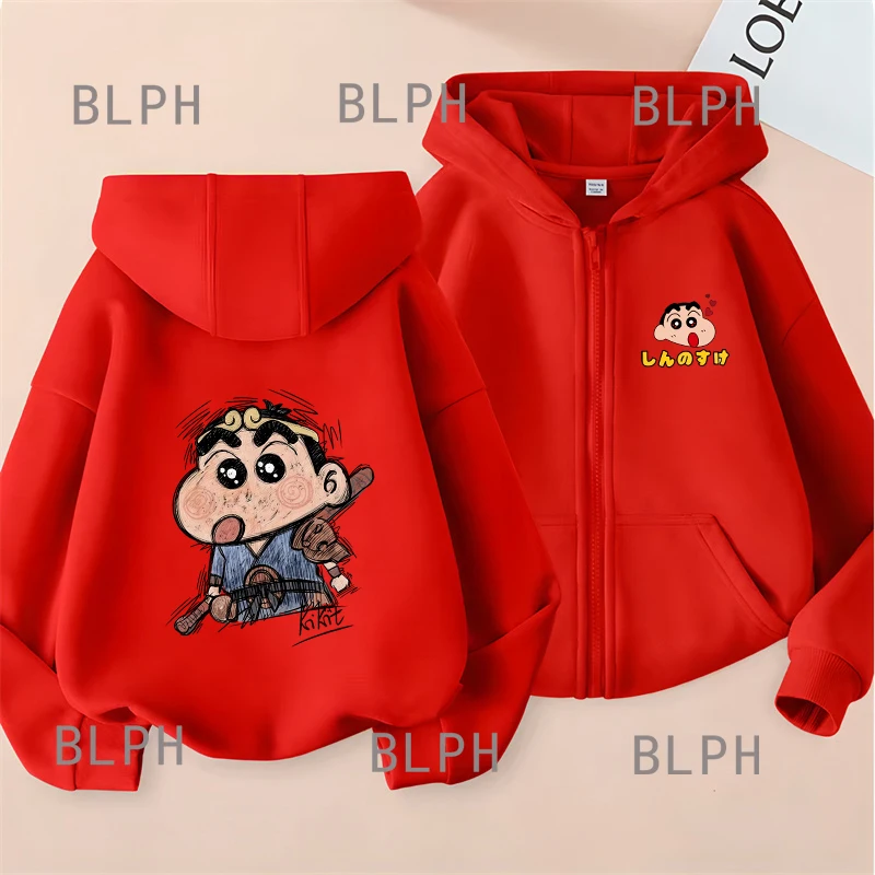 Crayon Shinshin Parent-child Clothing Harajuku Printed Adult Zipper Sweater Children Sweater Same Model Shinshin Family Clothing - Image 2