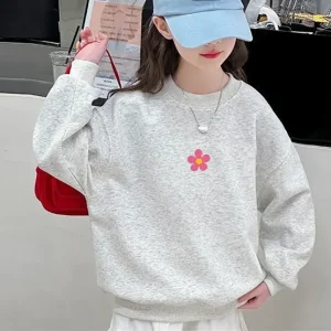 Fashion Children Boys Long Sleeve Loose Kids Autumn Clothing Crewneck Pullover Baby Girl Blouse Sweatshirt