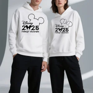 Couple Mickey Mouse Men Women Hoodies Family Parent-child Wear Boys Girls Autumn Winter Hooded Sweater Oversized Long Sleeves