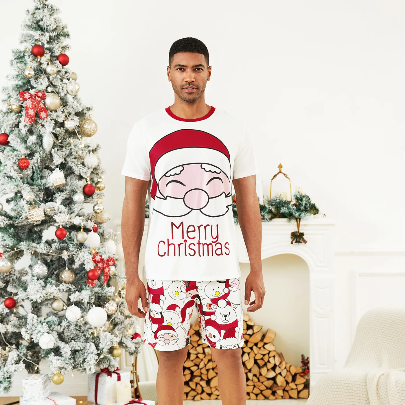 PatPat Christmas Family Matching Letter and Gingerbread Man Print Long-sleeve Pajamas Sets - Image 4