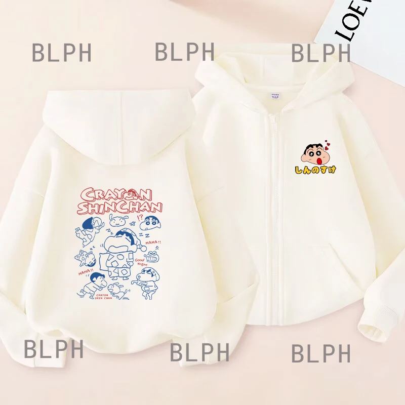 Crayon Shinshin Parent-child Clothing Harajuku Printed Adult Zipper Sweater Children Sweater Same Model Shinshin Family Clothing - Image 5