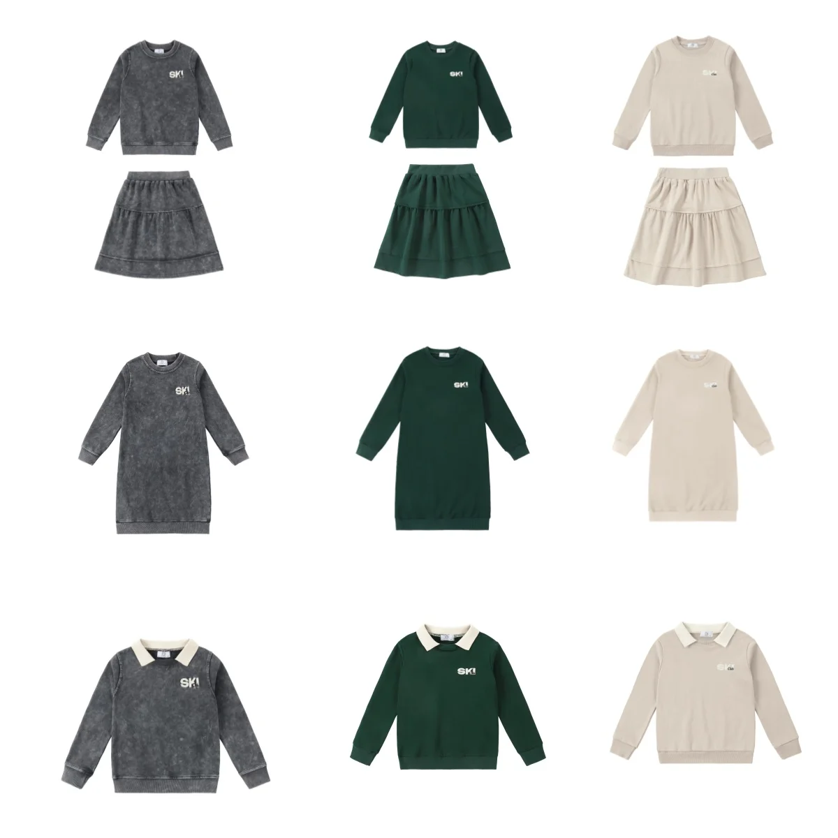 AP 2025 AW Ski collection kids boys girls cotton casual embroideried letter print sporty family matching clothes dress set shirt - Image 5