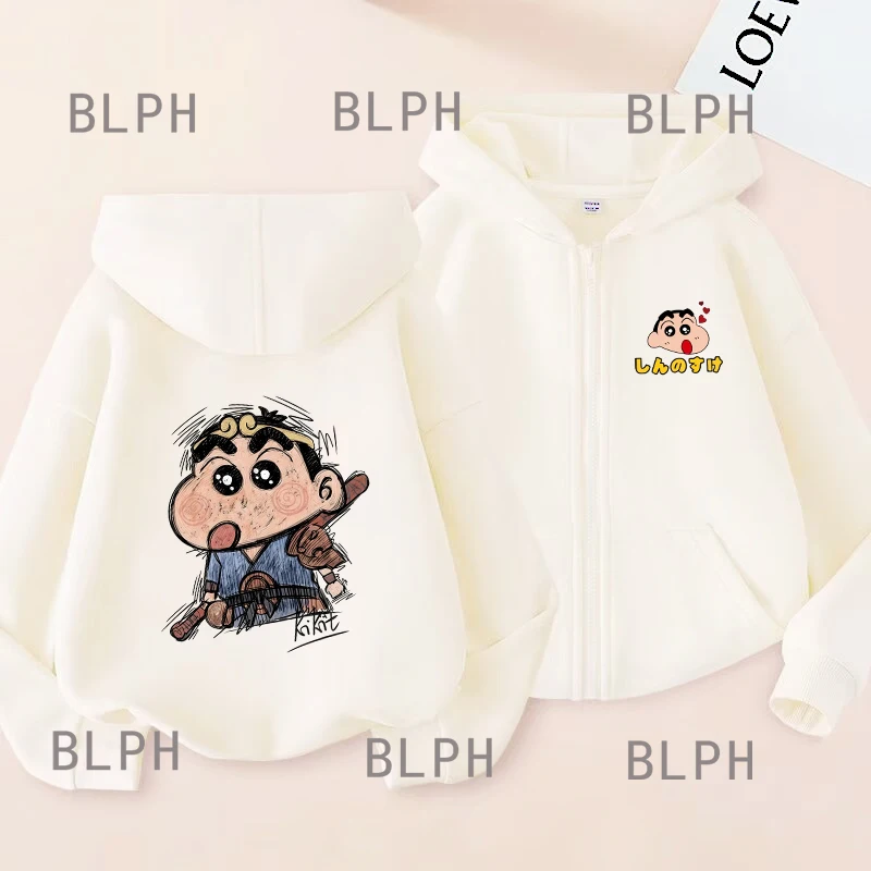 Crayon Shinshin Parent-child Clothing Harajuku Printed Adult Zipper Sweater Children Sweater Same Model Shinshin Family Clothing - Image 6