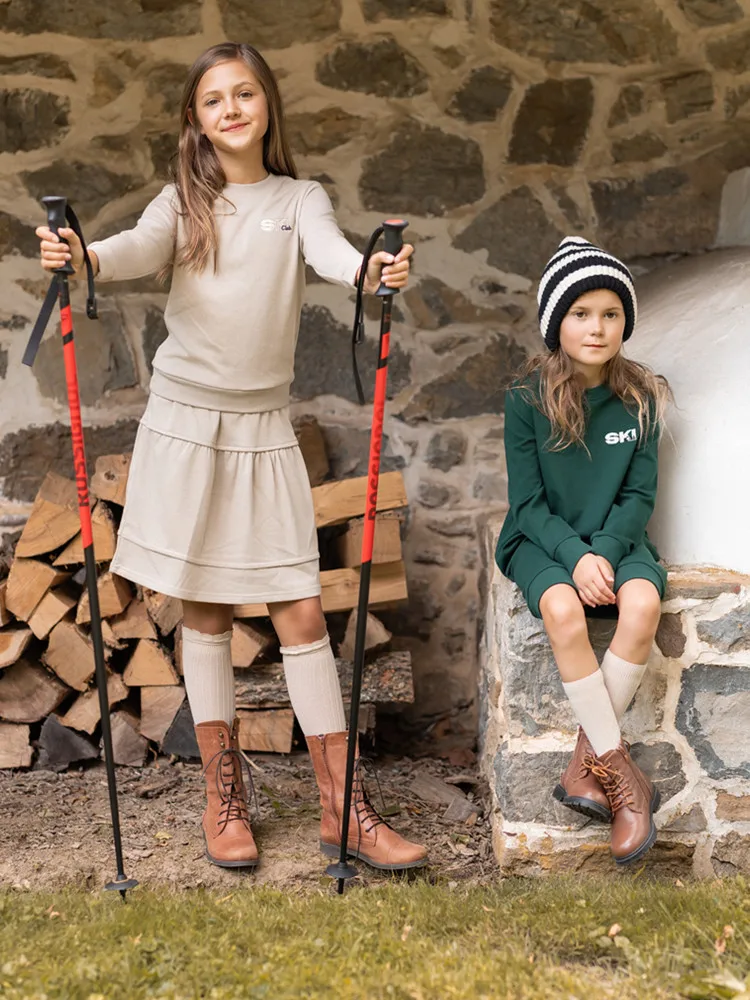 AP 2025 AW Ski collection kids boys girls cotton casual embroideried letter print sporty family matching clothes dress set shirt - Image 3