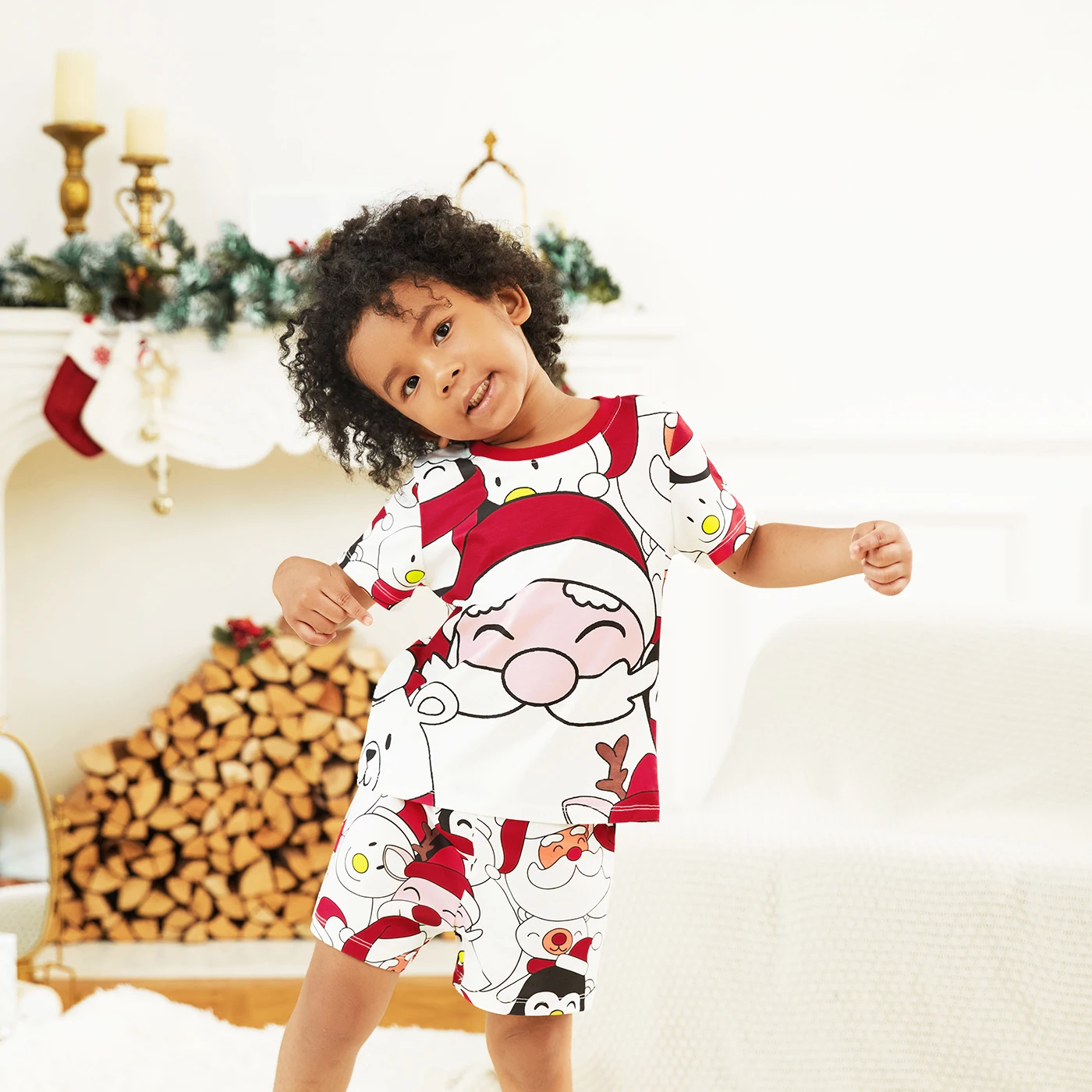 PatPat Christmas Family Matching Letter and Gingerbread Man Print Long-sleeve Pajamas Sets - Image 3